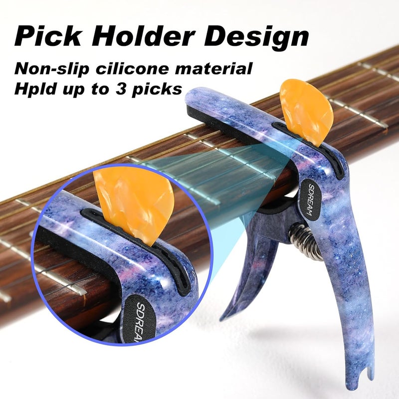SDREAM Guitar Capo For 6-String Electric and Acoustic Guitars (Starry Blue) - Image 4